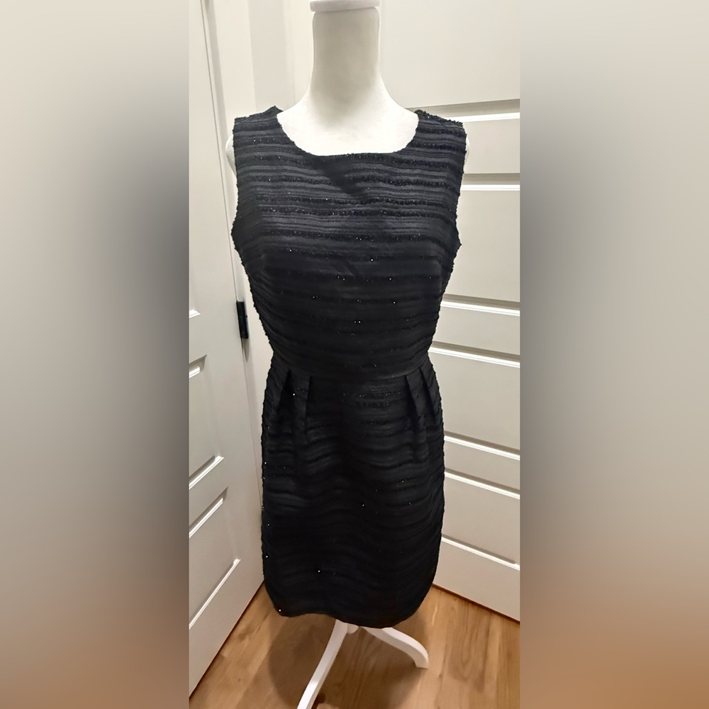 Cynthia Rowley. Black Shimmer Striped Dress. Size 8.